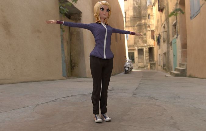 Office Lady Low-poly 3D model