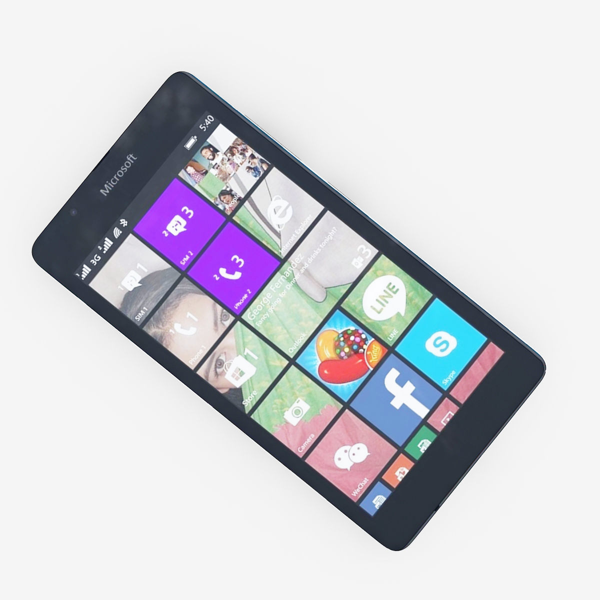 Microsoft Lumia 540 Dual SIM White 3D model_9
