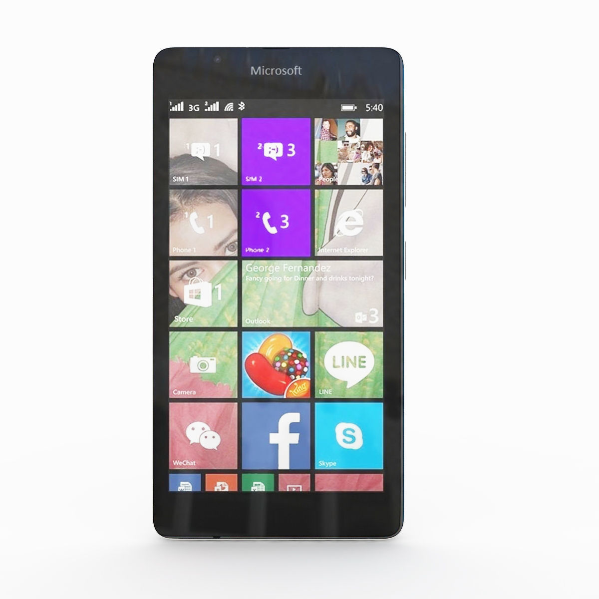 Microsoft Lumia 540 Dual SIM White 3D model_4