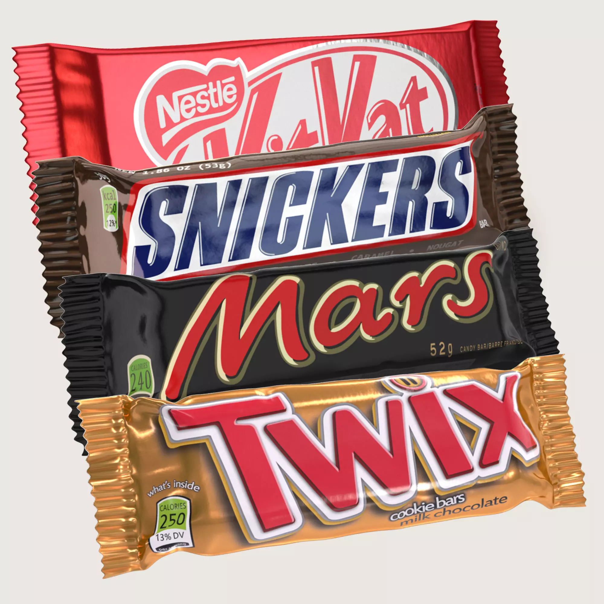 Chocolate Bar Collection Low-poly 3D model_0