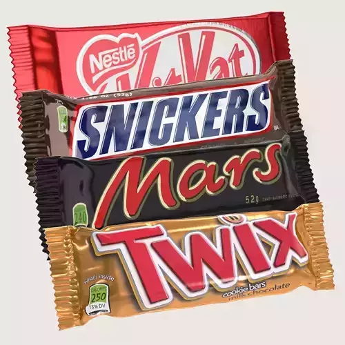 Chocolate Bar Collection Low-poly 3D model