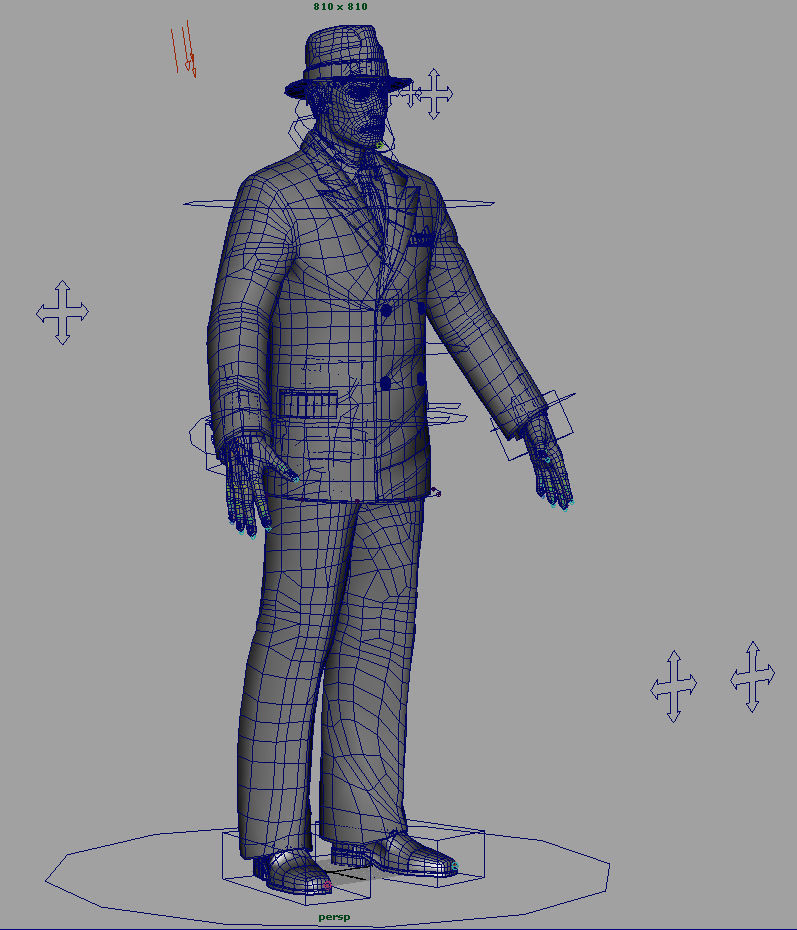 Gangster 3D Model man in suit and hat 3D model_25