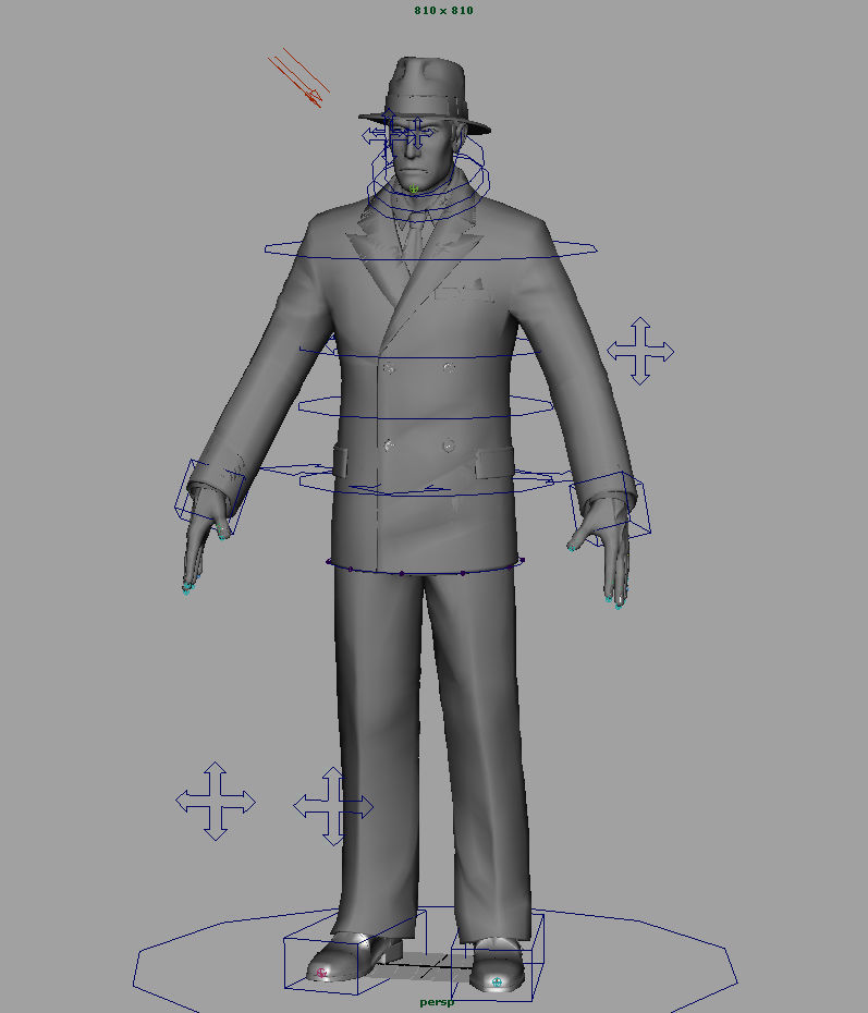 Gangster 3D Model man in suit and hat 3D model_24