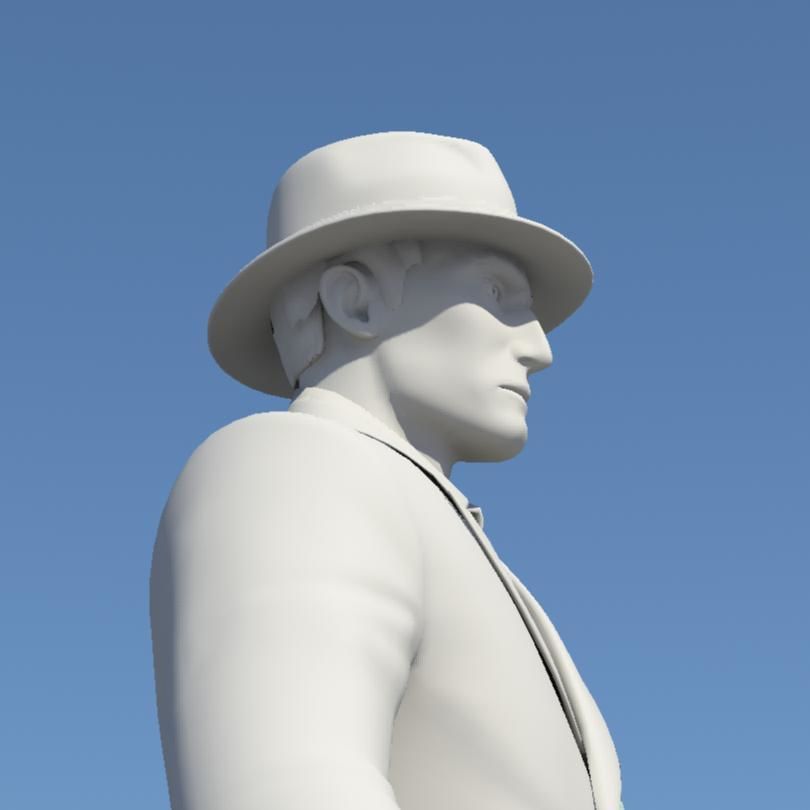 Gangster 3D Model man in suit and hat 3D model_35