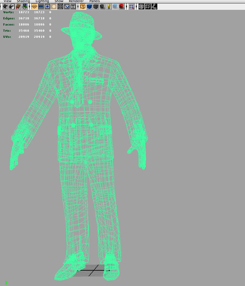 Gangster 3D Model man in suit and hat 3D model_17