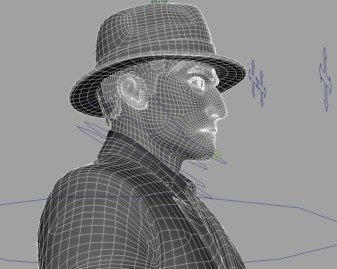 Gangster 3D Model man in suit and hat 3D model_38