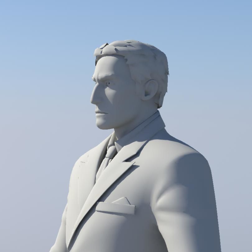 Gangster 3D Model man in suit and hat 3D model_31