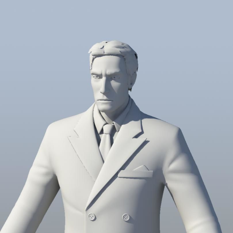 Gangster 3D Model man in suit and hat 3D model_27
