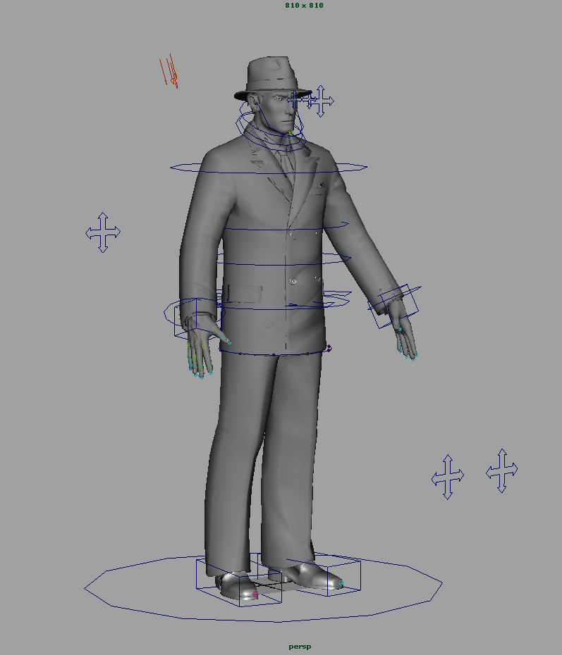 Gangster 3D Model man in suit and hat 3D model_19