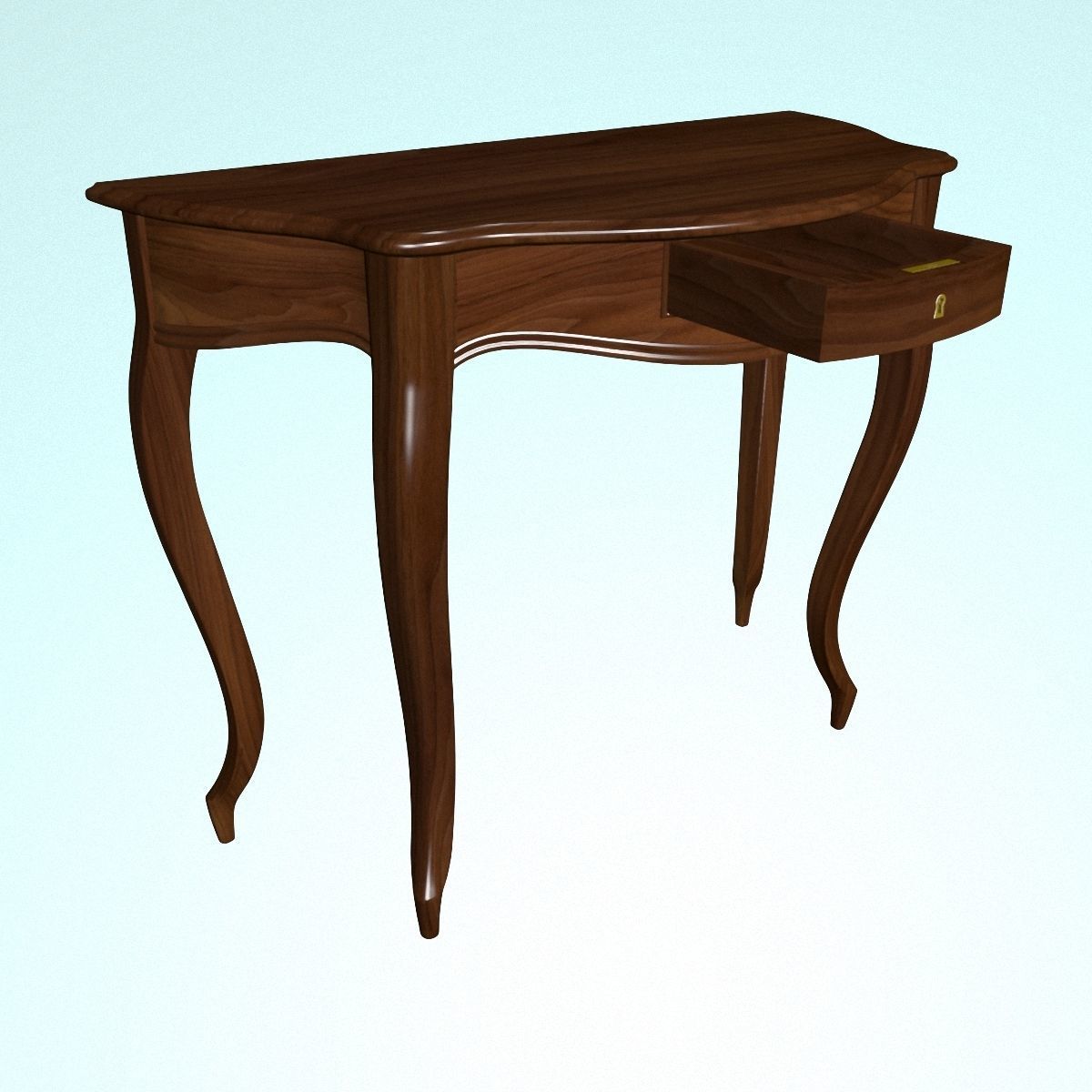 Coffee table made of walnut 3D model_5
