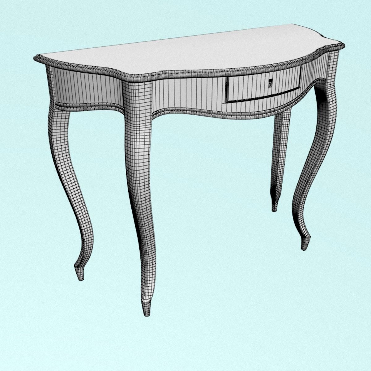 Coffee table made of walnut 3D model_6