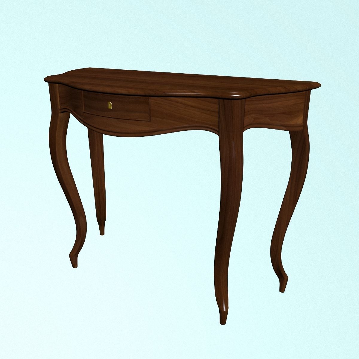 Coffee table made of walnut 3D model_2