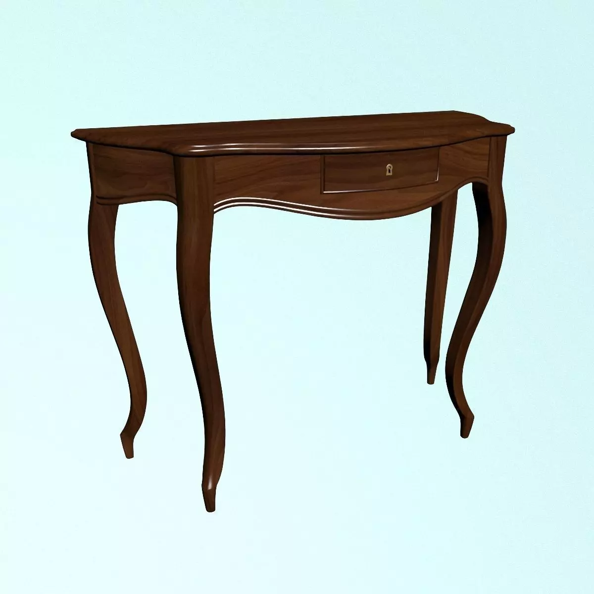 Coffee table made of walnut 3D model_0