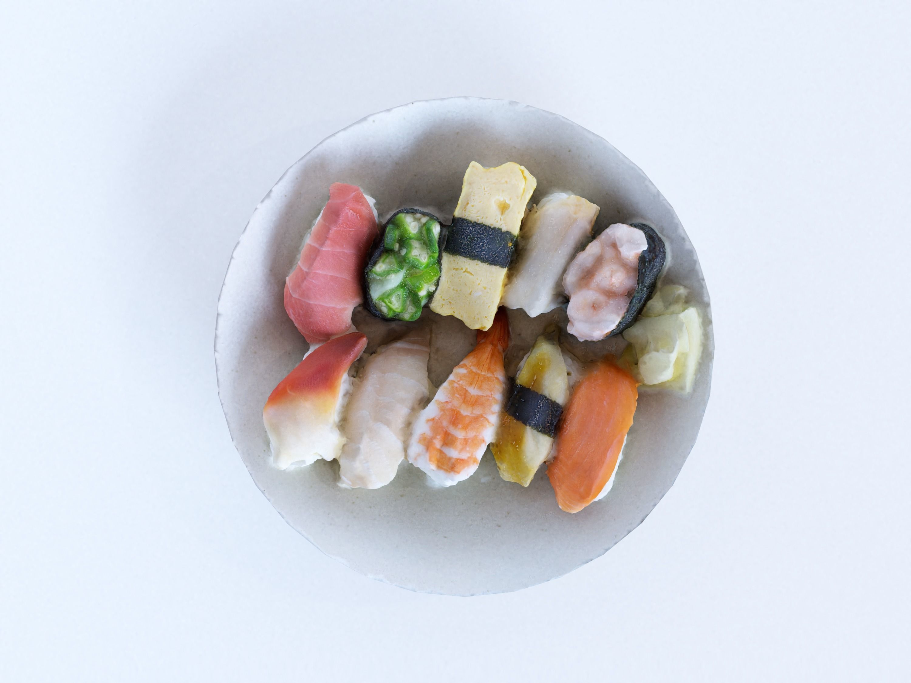Sushi japanese in bowl 3D model_1