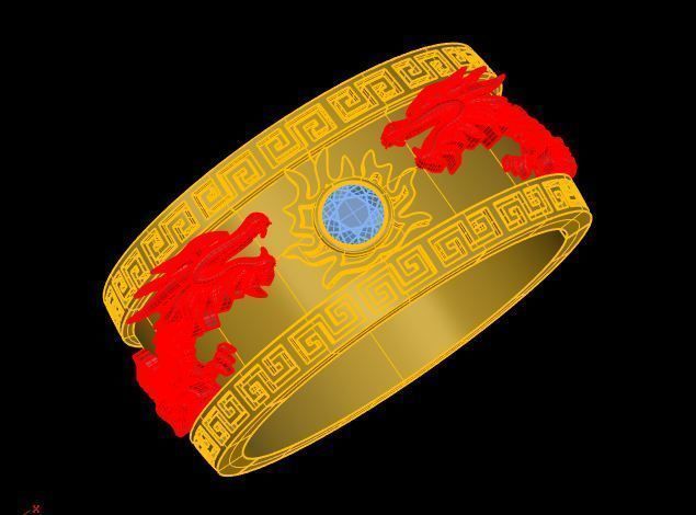ring two dragon 3D print model 3D print model_2