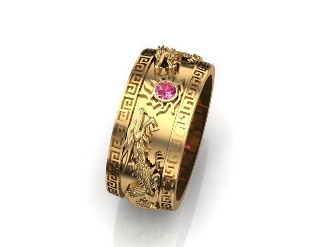 ring two dragon 3D print model 3D print model_1