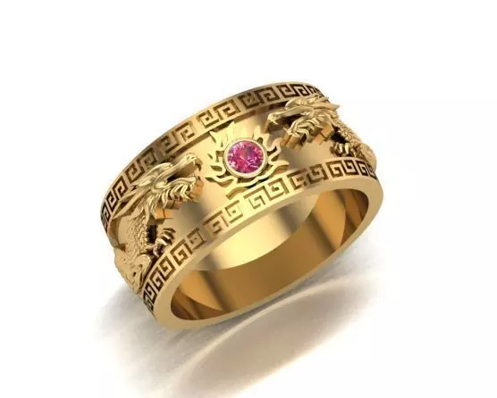 ring two dragon 3D print model 3D print model_0