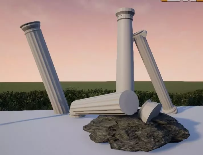 Ionic Doric and Tuscan COLUMNS Low-poly 3D model
