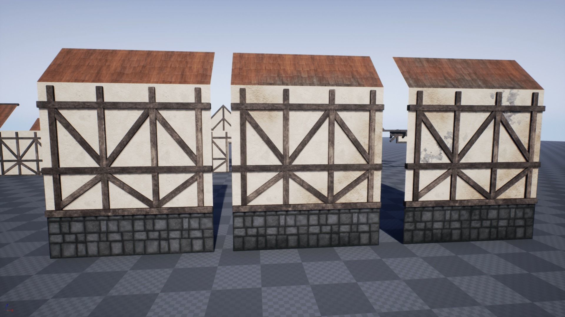 Modular Medieval House Low-poly 3D model_13