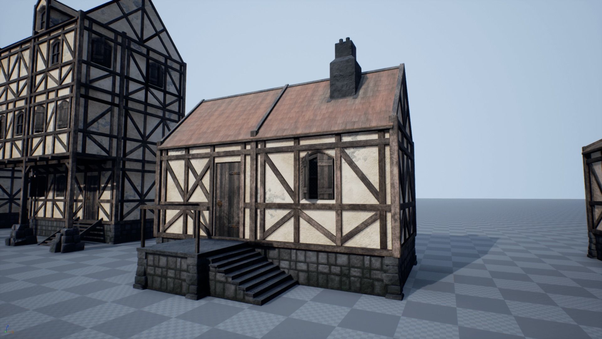 Modular Medieval House Low-poly 3D model_4
