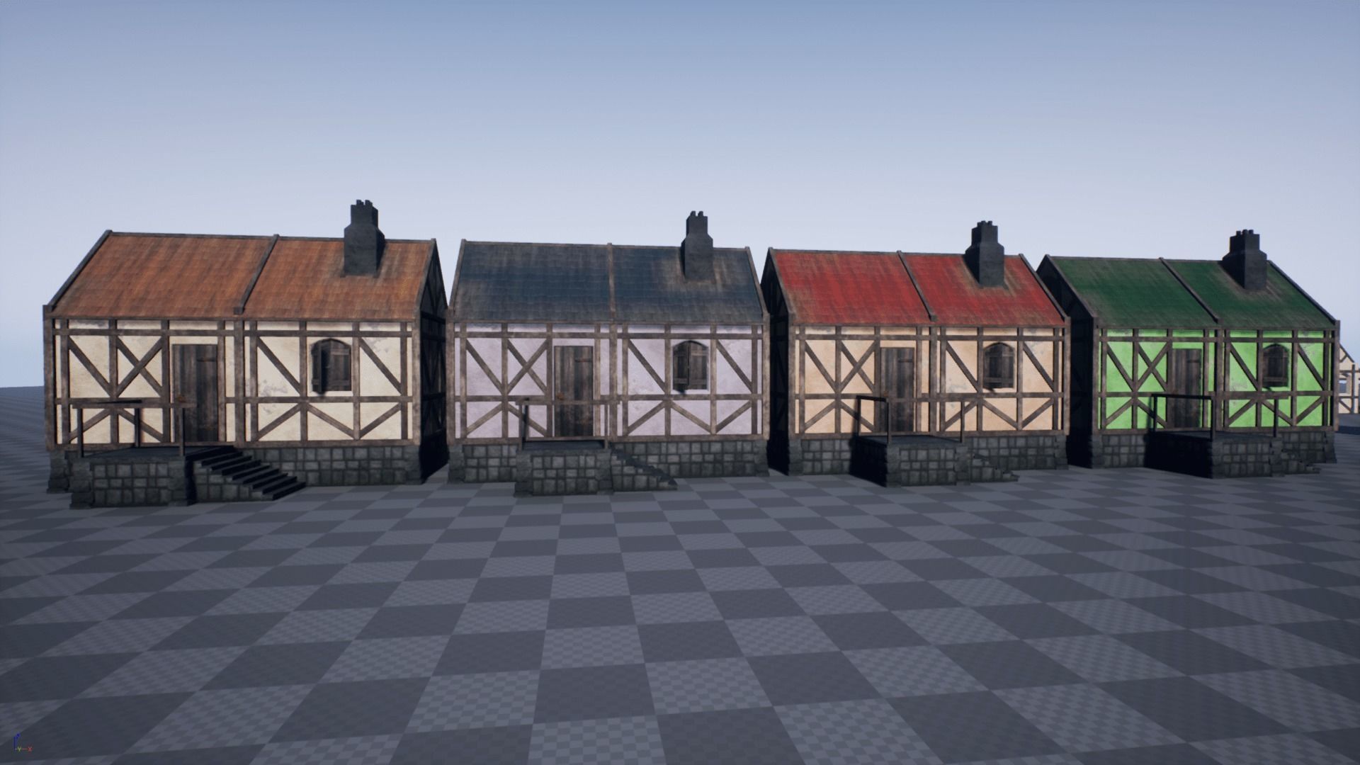 Modular Medieval House Low-poly 3D model_11