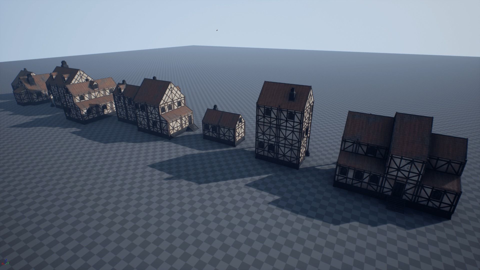 Modular Medieval House Low-poly 3D model_2