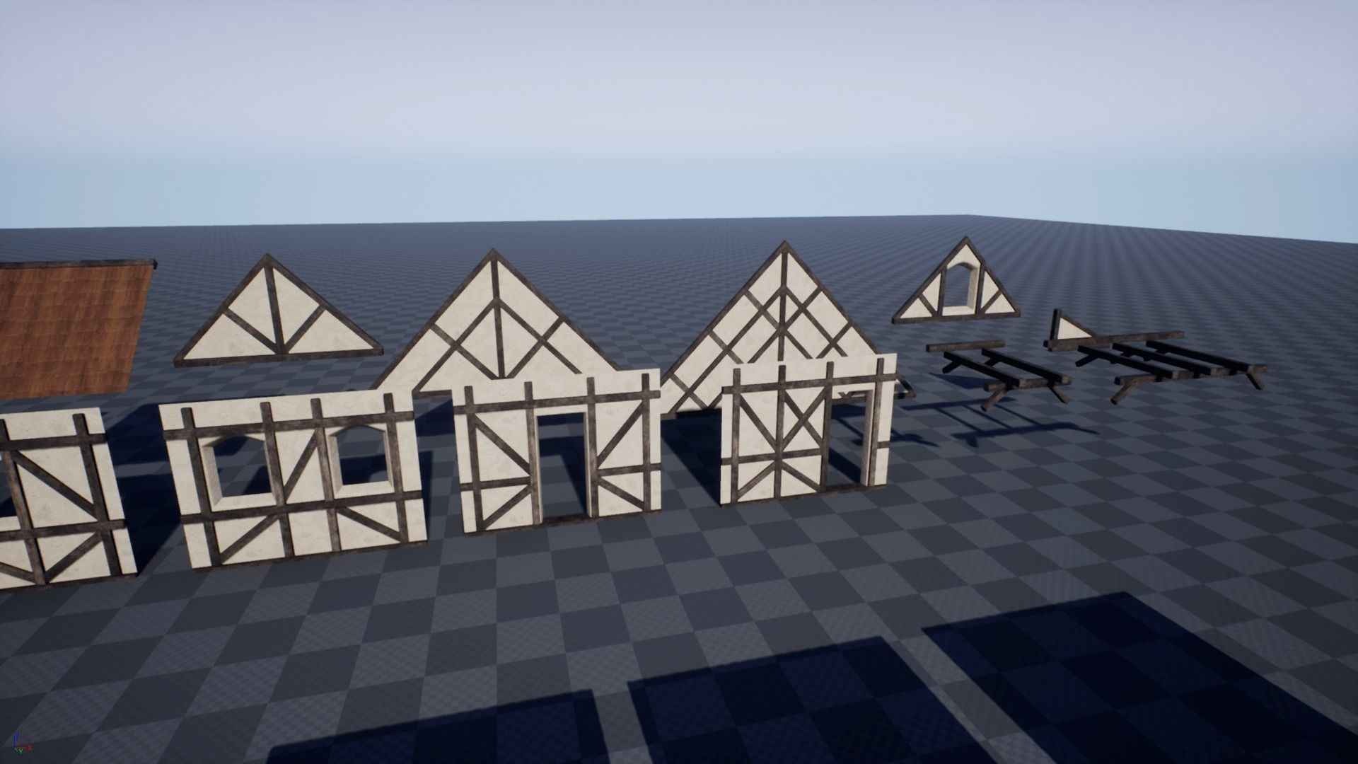 Modular Medieval House Low-poly 3D model_16