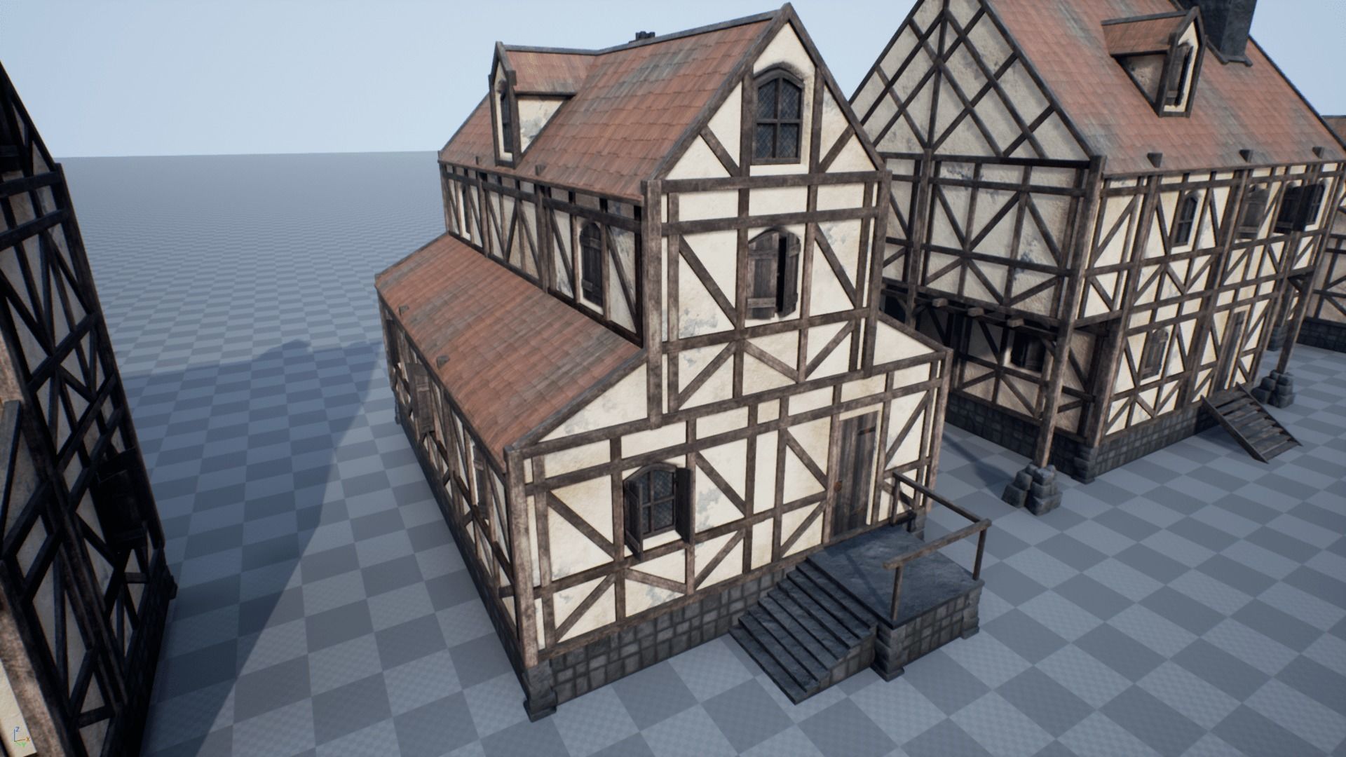 Modular Medieval House Low-poly 3D model_7
