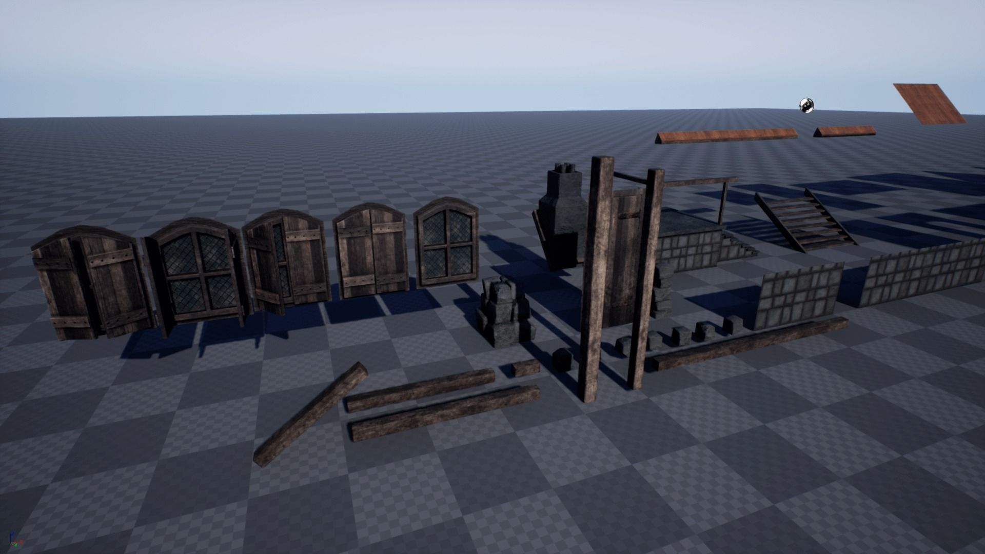 Modular Medieval House Low-poly 3D model_14