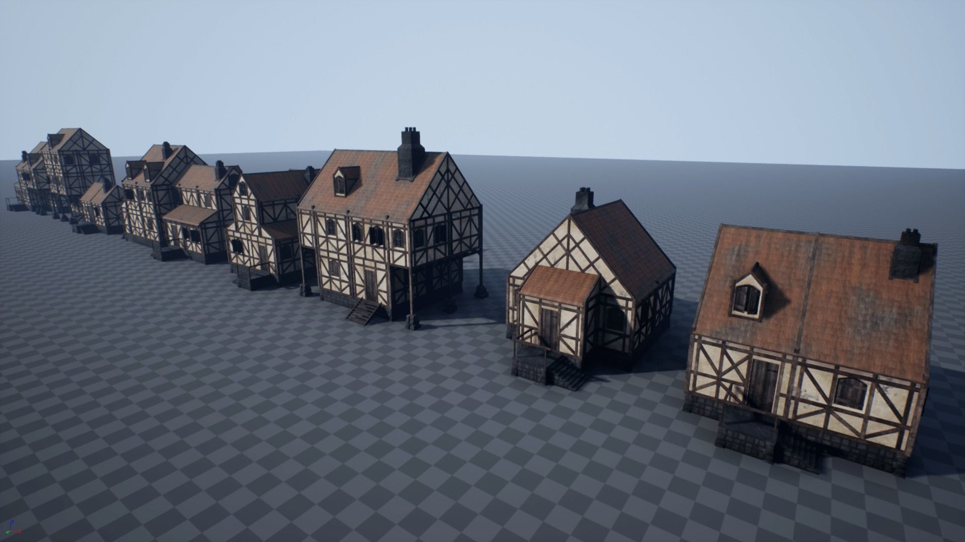 Modular Medieval House Low-poly 3D model_1