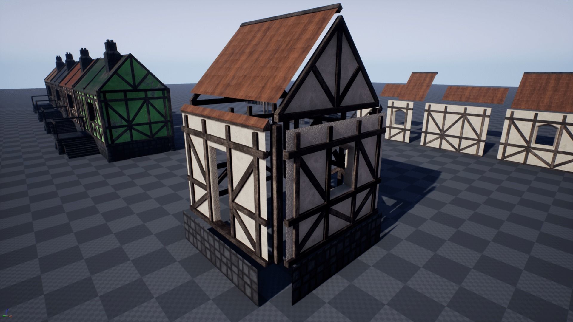 Modular Medieval House Low-poly 3D model_12