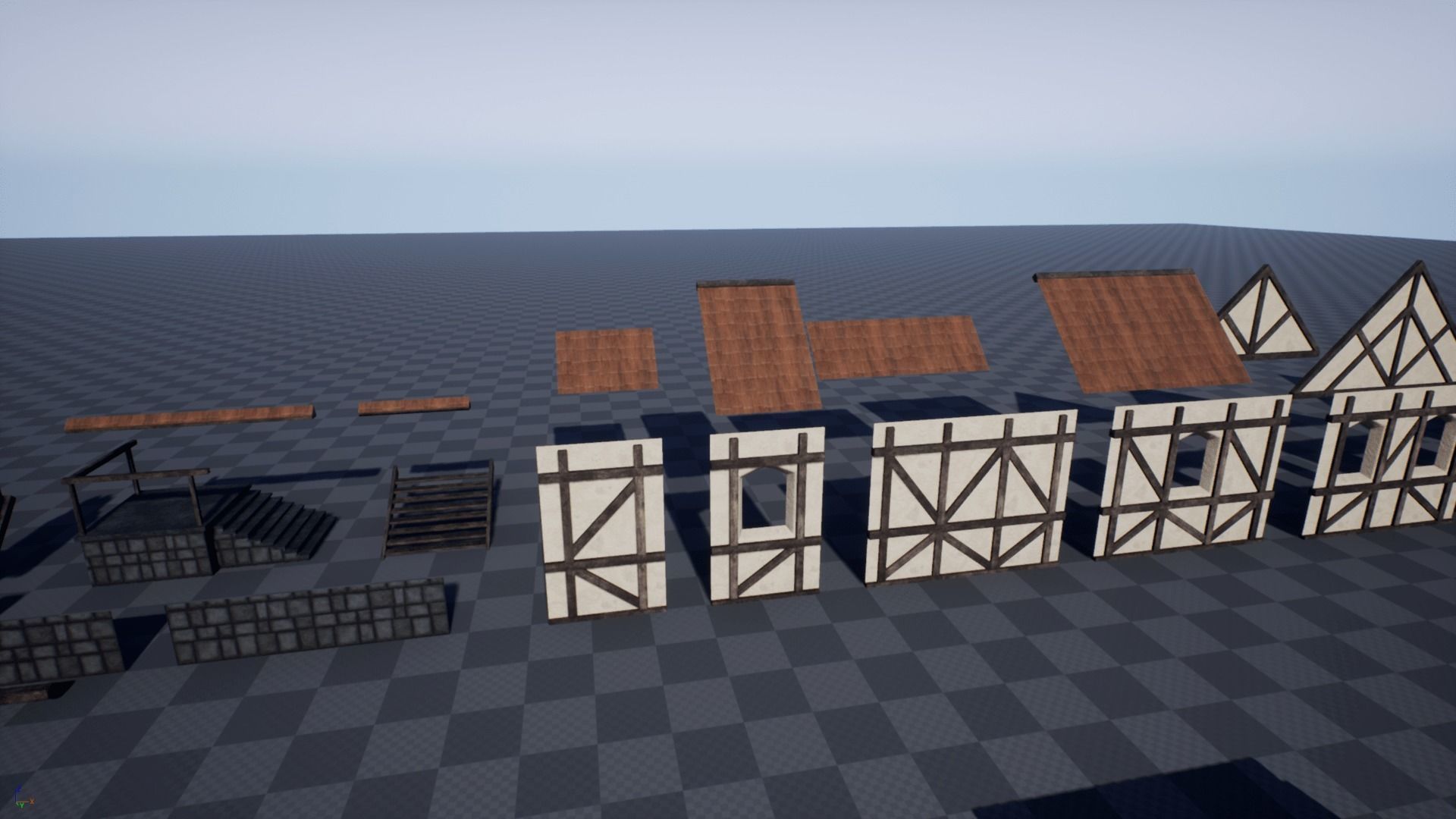 Modular Medieval House Low-poly 3D model_15
