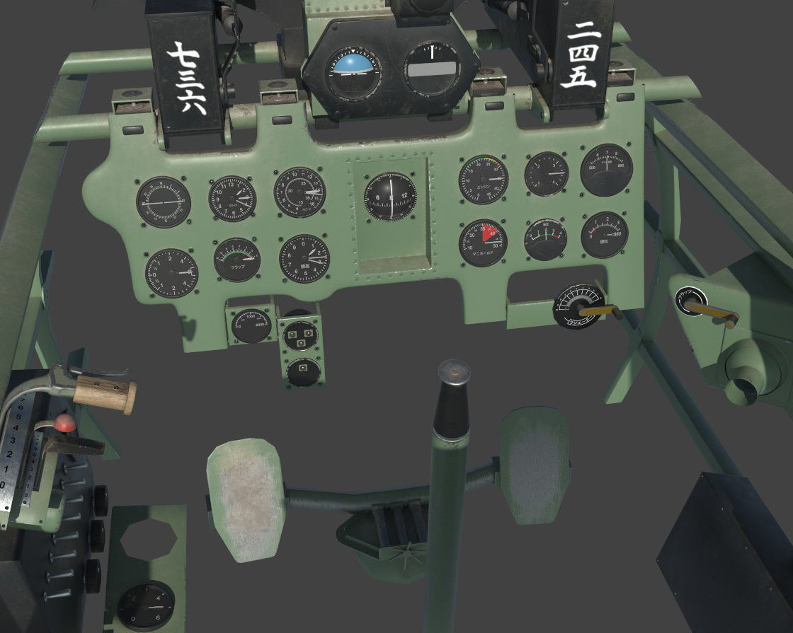 A6M5 Japanese Zero WWII Fighter -PBR UE4- Low-poly 3D model_6