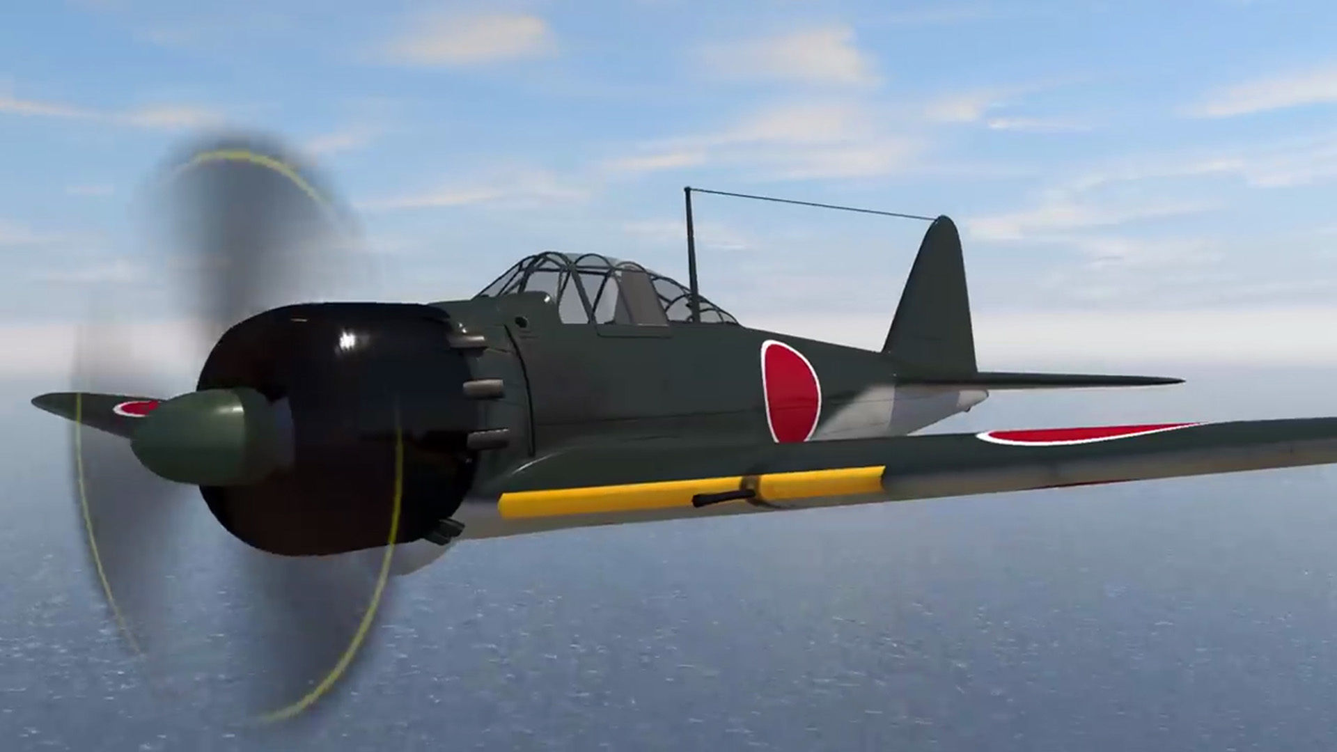 A6M5 Japanese Zero WWII Fighter -PBR UE4- Low-poly 3D model_3