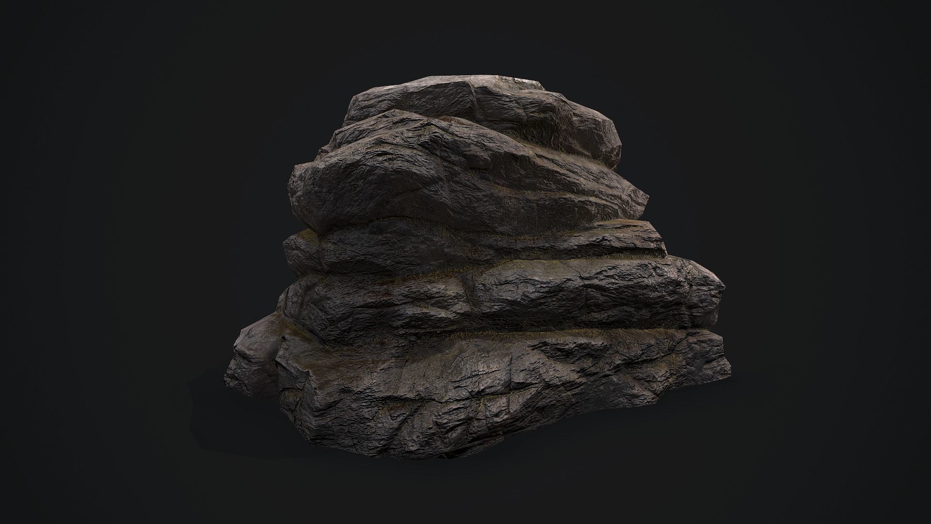 Rock 4 pile Low-poly 3D model_1