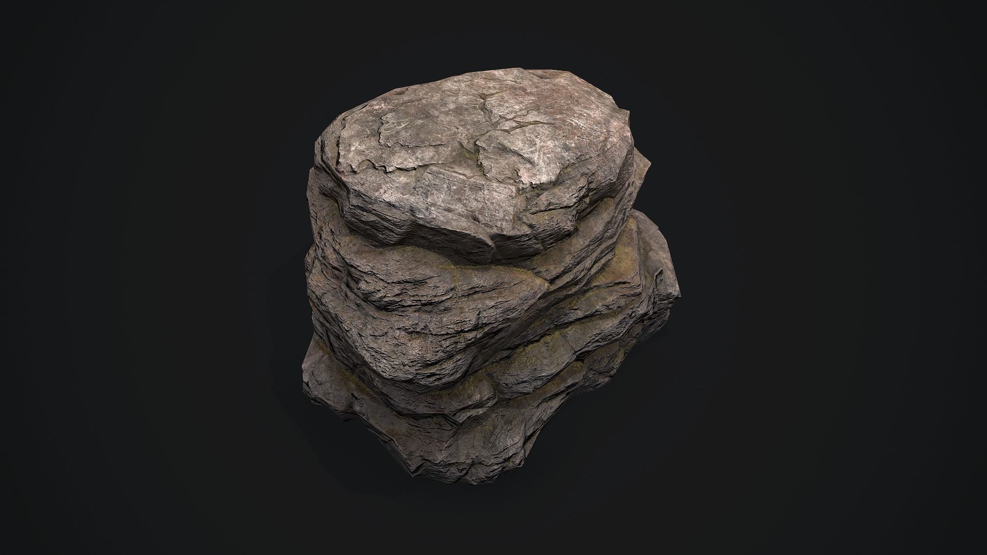 Rock 4 pile Low-poly 3D model_5