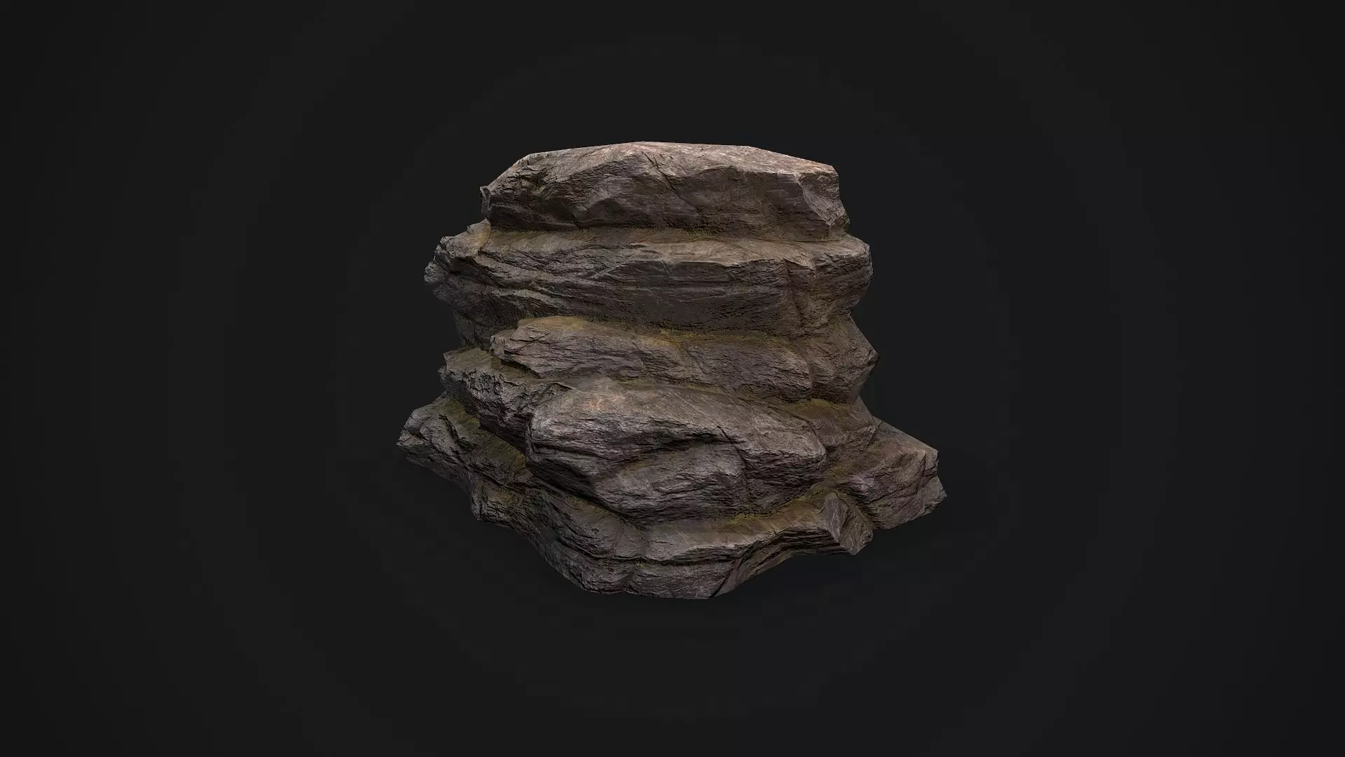 Rock 4 pile Low-poly 3D model_0