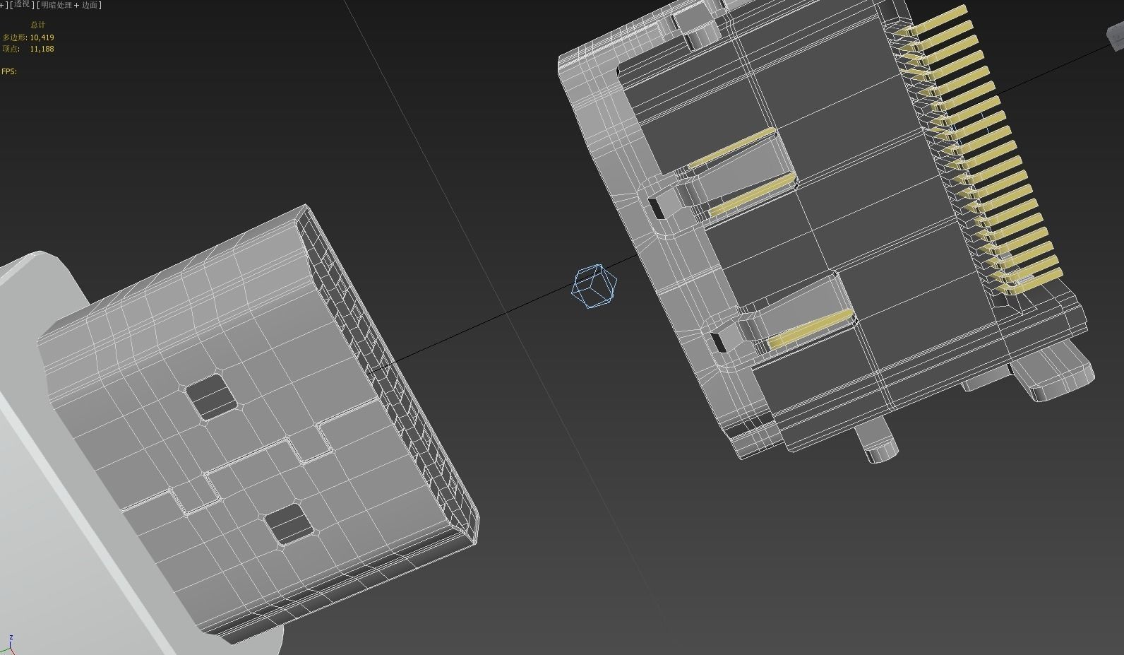 HDMI male and female connector 3D model_3