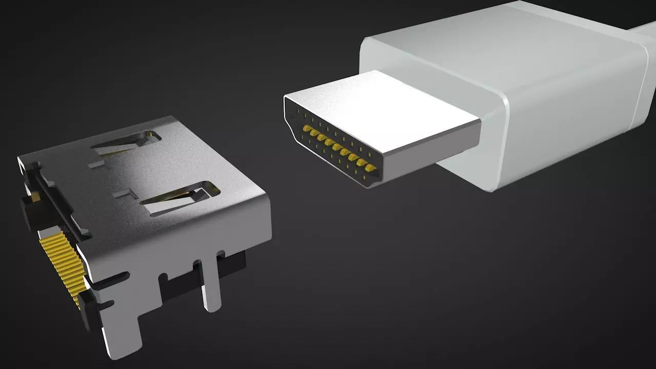 HDMI male and female connector 3D model_0