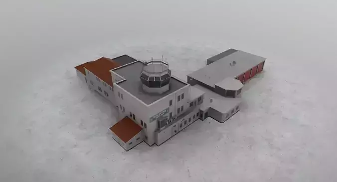 LXGB Control Tower Low-poly 3D model