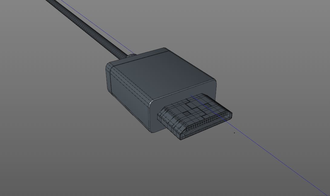 Mini HDMI male and female connector 3D model_7