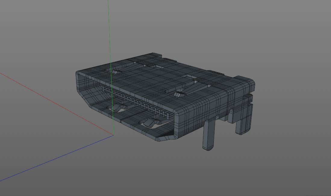 Mini HDMI male and female connector 3D model_4