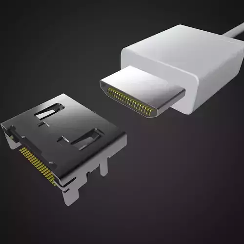 Mini HDMI male and female connector 3D model