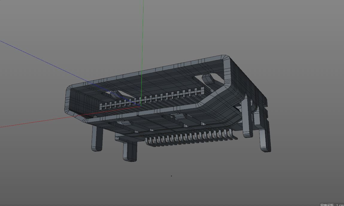 Mini HDMI male and female connector 3D model_5