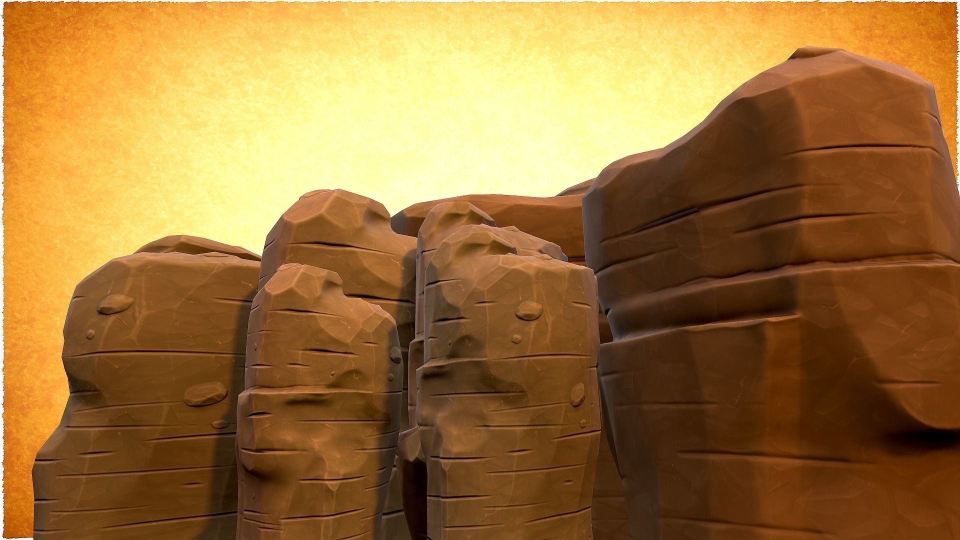 stylized Rocks Low-poly 3D model_1