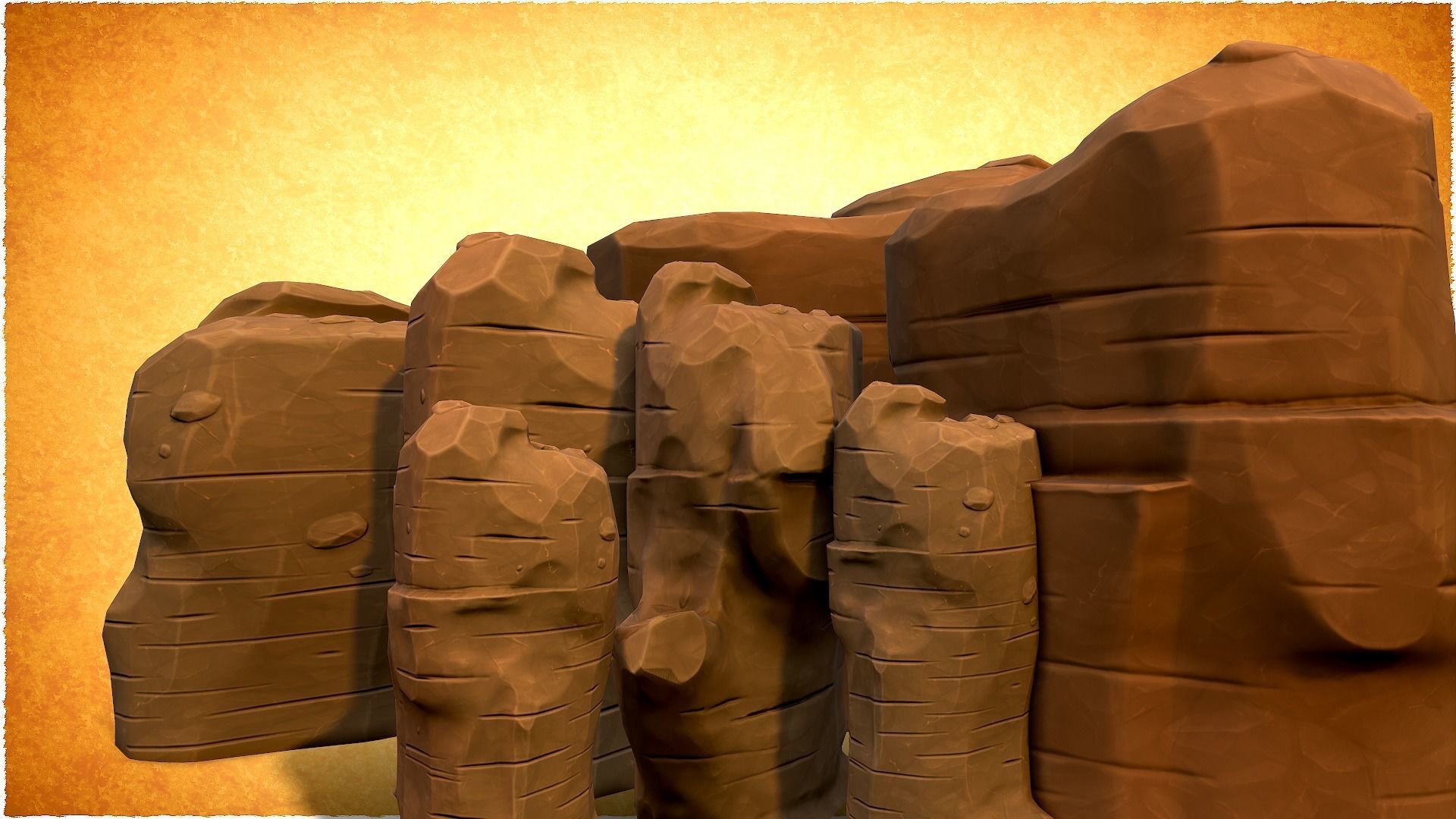 stylized Rocks Low-poly 3D model_2