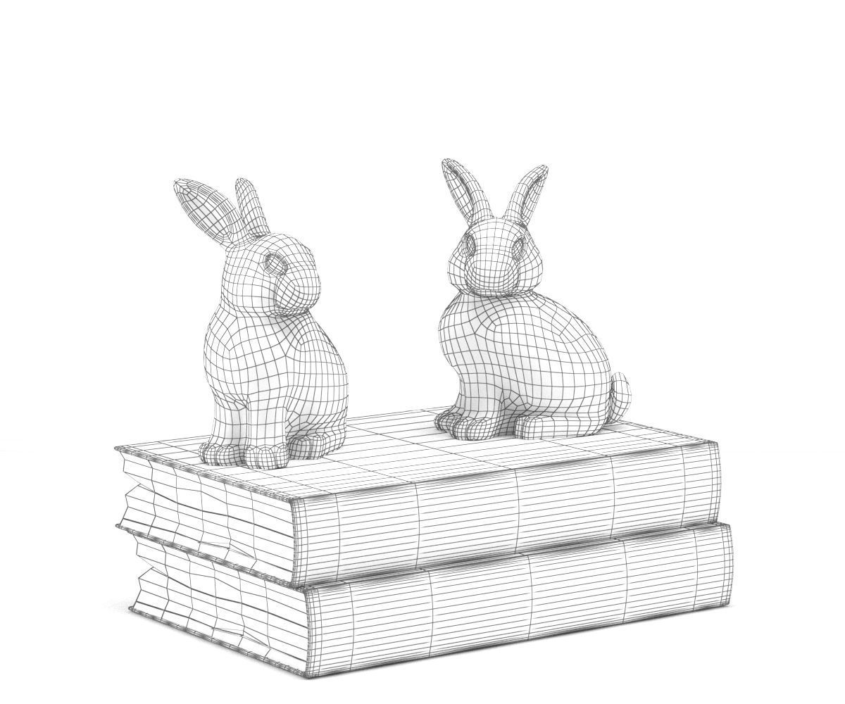 3D Bunny Rabbit Books 3D model_4