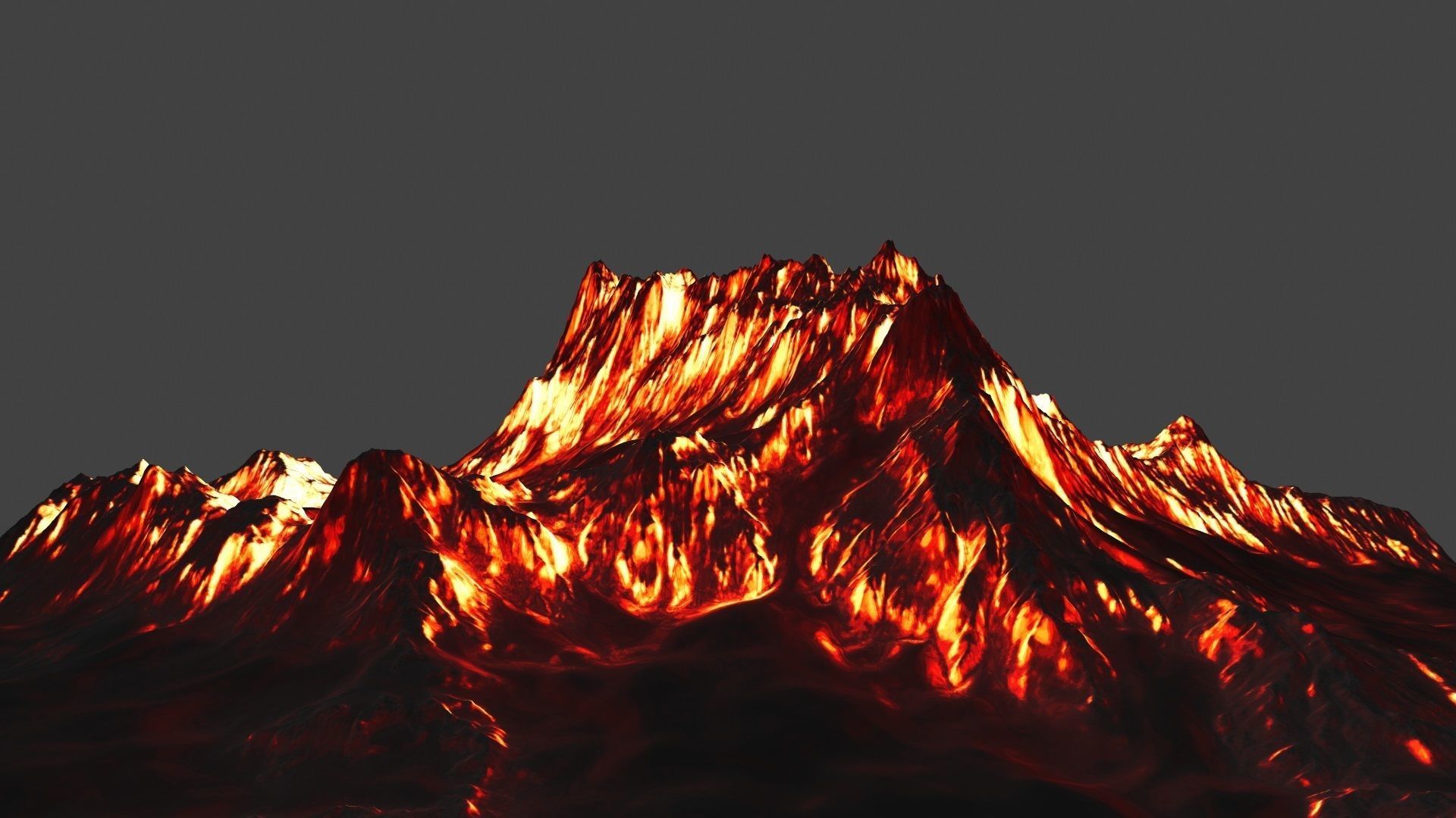 volcano with flames Low-poly 3D model_10