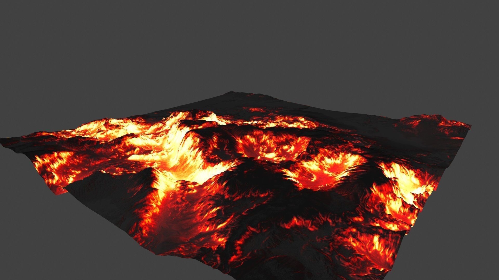 volcano mountain in flames Low-poly 3D model_6