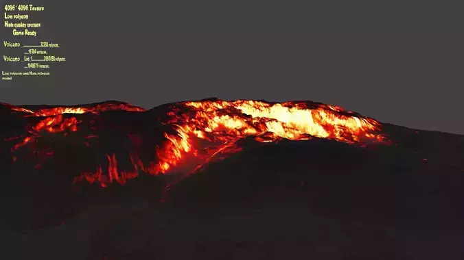 volcano mountain in flames